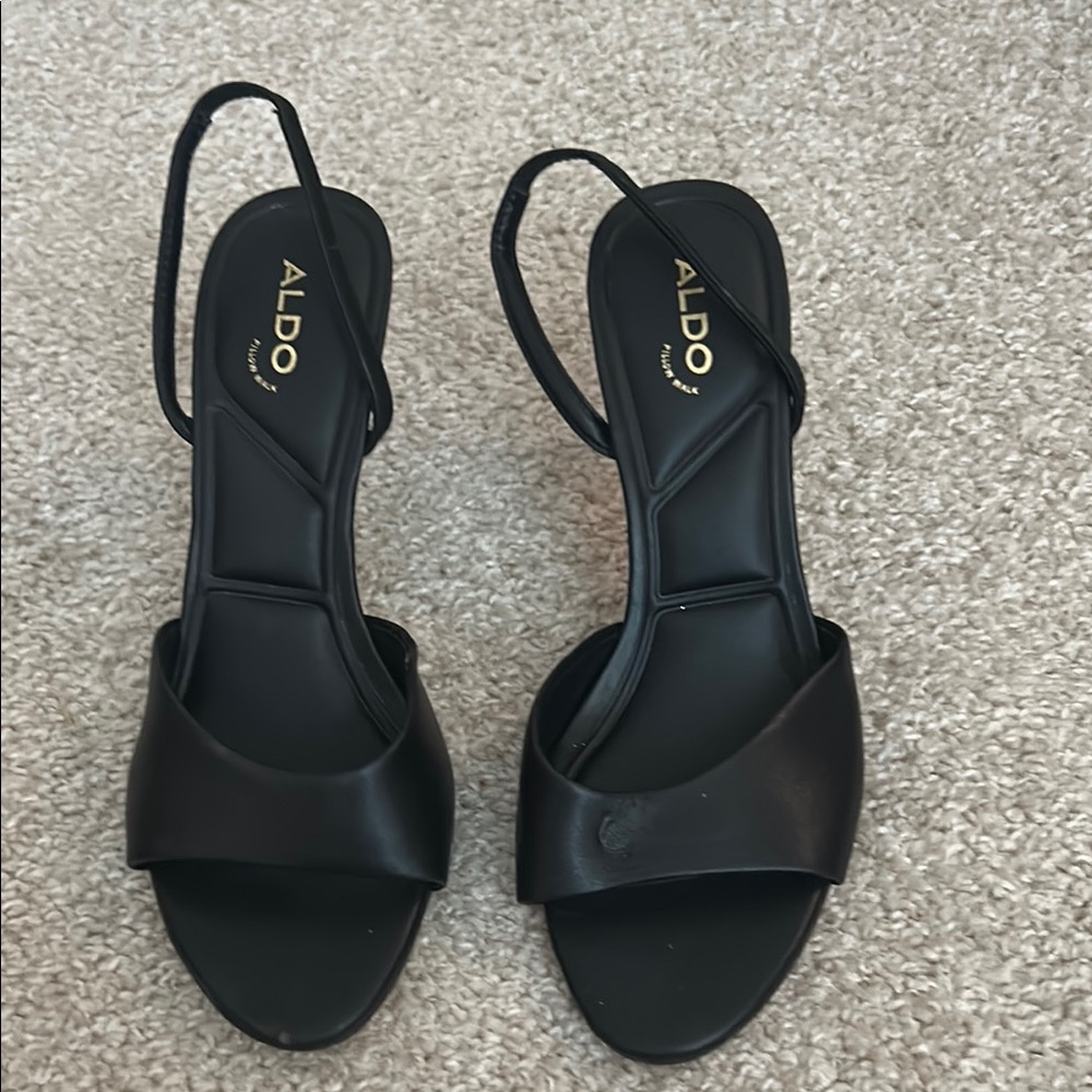 Aldo Black Heels with Elegant Slingback Design